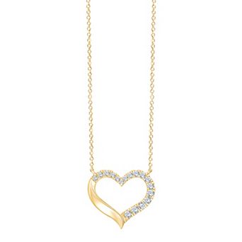 Brilliant Love 14k Gold Over Silver 1/2 Carat T.W. Lab Grown Diamond Heart Pendant Necklace