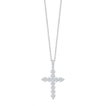 Brilliant Love Sterling Silver Lab Grown Diamond 1 Carat T.W. Cross Pendant Necklace