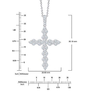 Brilliant Love Lab Grown Diamond 1 Carat T.W. Cross Pendant Necklace