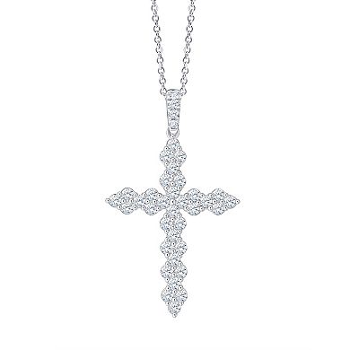 Brilliant Love Lab Grown Diamond 1 Carat T.W. Cross Pendant Necklace