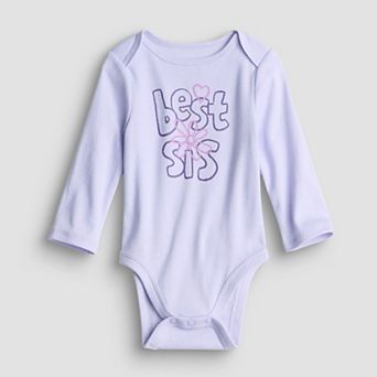Baby Girl Jumping Beans® Long Sleeve Lapped Shoulder Bodysuit