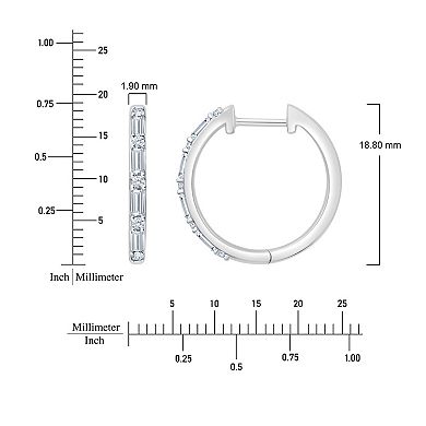 Brilliant Love Sterling Silver 1/2 Carat T.W. Lab Grown Diamond Hoop Earrings