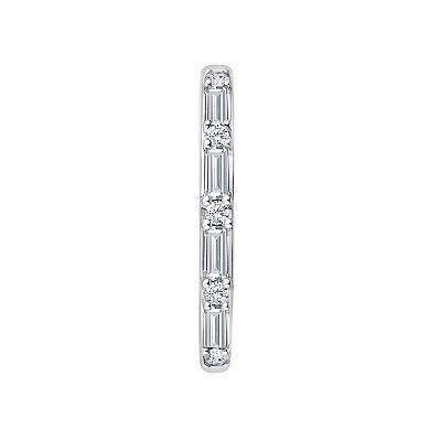 Brilliant Love Sterling Silver 1/2 Carat T.W. Lab Grown Diamond Hoop Earrings