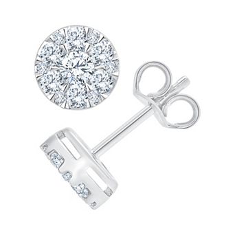 Brilliant Love Sterling Silver 1 Carat T.W. Lab Grown Diamond Stud Earrings