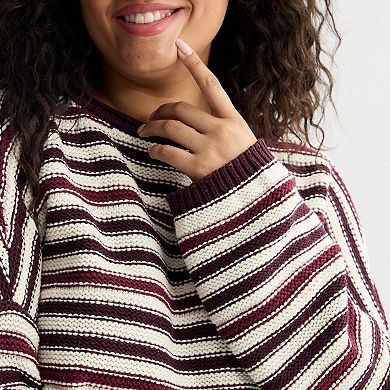 Juniors' Plus Size SO® Textured Boatneck Sweater