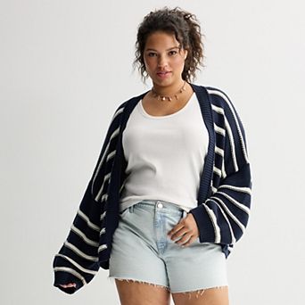 Juniors' Plus Size SO® Textured Open Front Cardigan