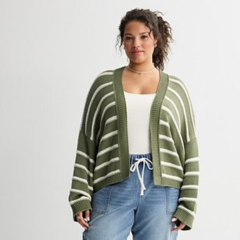 Juniors' Plus Size SO® Textured Open Front Cardigan