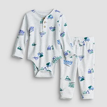 Baby Boy Jumping Beans® Thermal Henley Bodysuit & Jogger Set