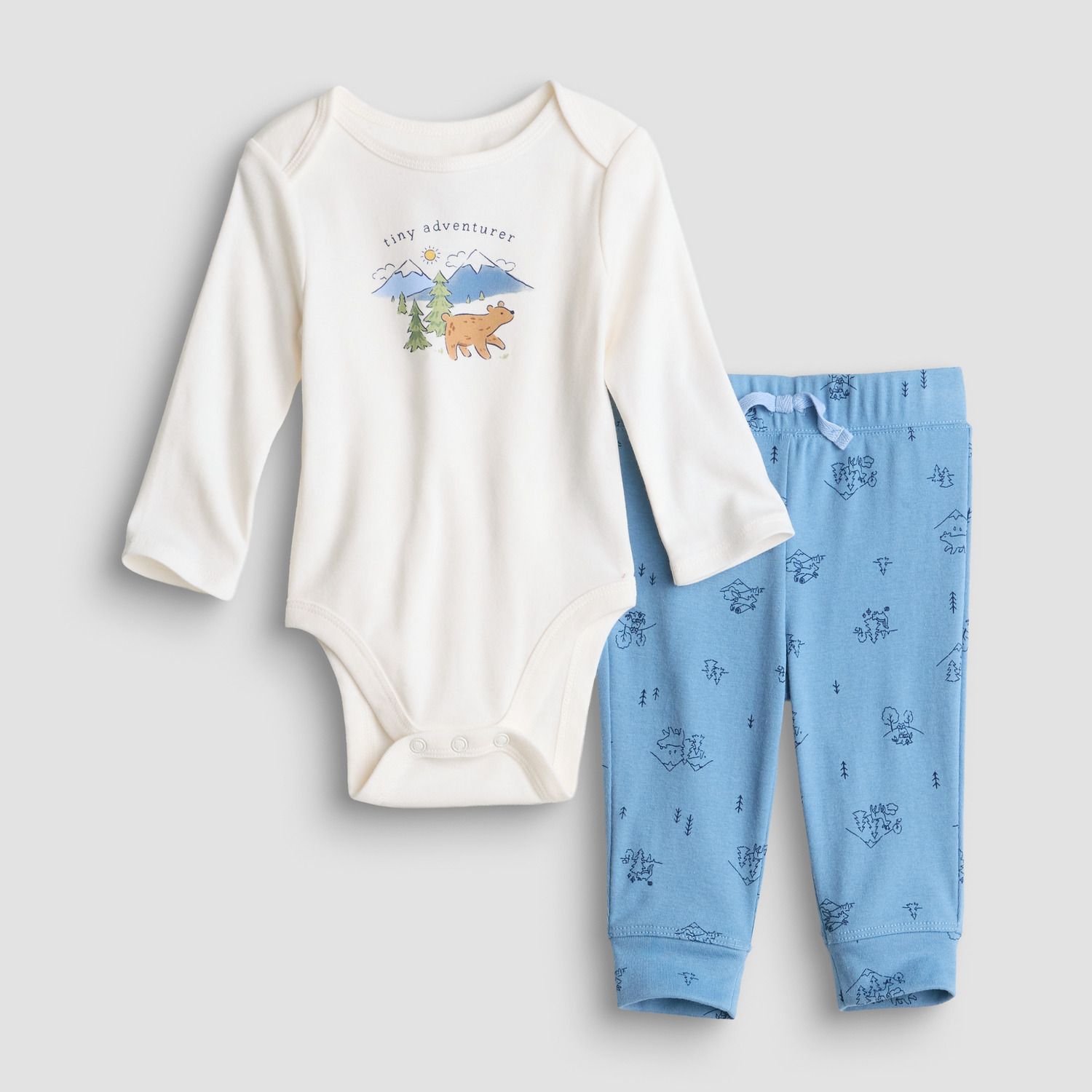 Комплект Jumping Beans® Bodysuit & Pants Set для девочек-малышей, цвет: Слоновая кость — фото 1