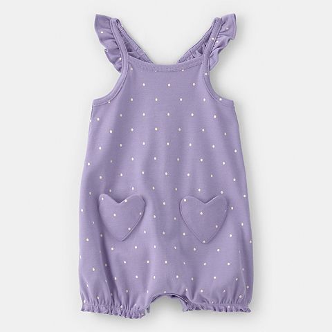 Carter's Baby Carter's Polka Dots Sleeveless Romper with Heart Pockets