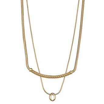 Nine West Gold-Tone Multirow Pendant Necklace