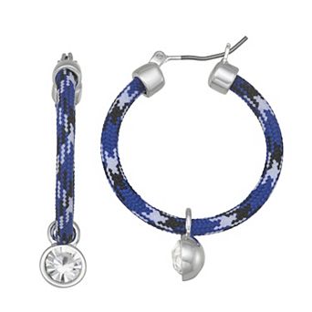 Nine West Silver-Tone Cord Hoop Click It Earrings