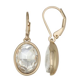 Nine West Gold-Tone Crystal Drop Earrings