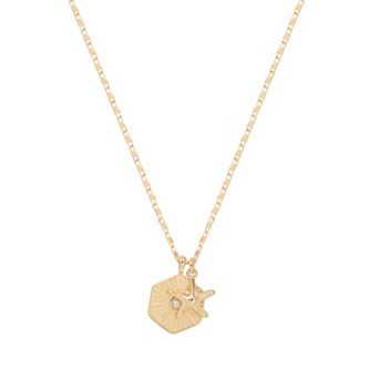 LC Lauren Conrad Gold Tone Charm Pendant Necklace
