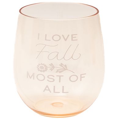 Celebrate Together™ Fall 4-Piece Harvest Sayings Stemless Wine Glass Set