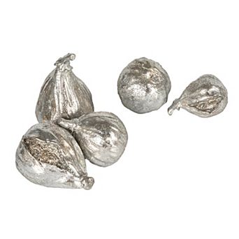 Hello Honey Decorative Resin Figs, Silver Finish, Set of 5