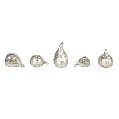 Hello Honey Decorative Resin Figs, Silver Finish, Set of 5