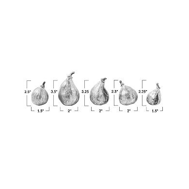 Hello Honey Decorative Resin Figs, Silver Finish, Set of 5