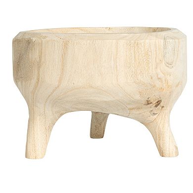Hello Honey Rustic Paulownia Footed Wood Bowl