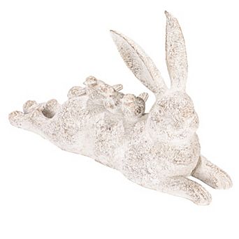 Hello Honey Decorative Resting Rabbit with Birds Figurine