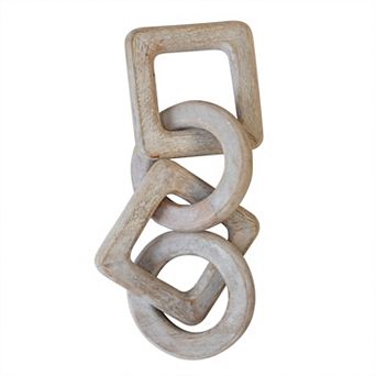Hello Honey Mango Wood Chain Décor, Whitewashed