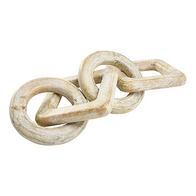 Hello Honey Mango Wood Chain Décor, Whitewashed