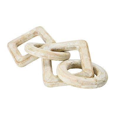Hello Honey Mango Wood Chain Décor, Whitewashed
