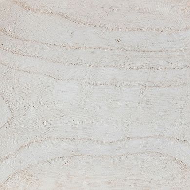 Hello Honey Hand-Carved Paulownia Wood Bowl with Whitewashed Finish