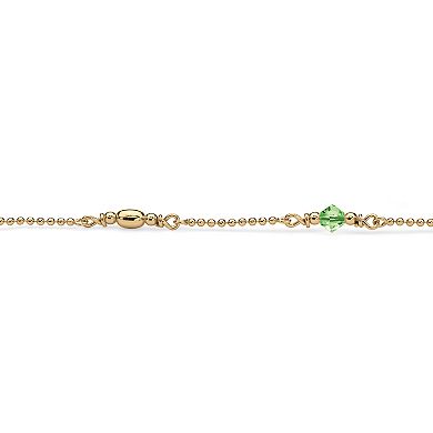 PalmBeach Jewelry Simulated Birthstone Gold-Plated Sterling Silver Ankle Bracelet