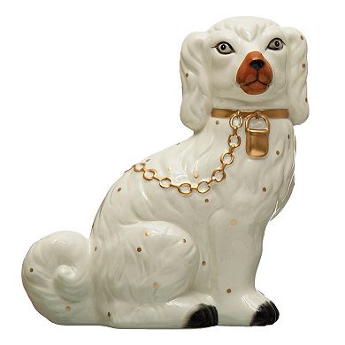 Hello Honey Decorative Staffordshire Dog with Collar and Leash, Set of 2, Multicolor