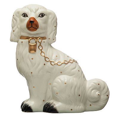 Hello Honey Decorative Staffordshire Dog with Collar and Leash, Set of 2, Multicolor