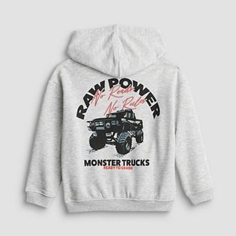 Boys 4-8 Grayson Threads Kids The Label Raw Power Monster Trucks Full Zip Hoodie