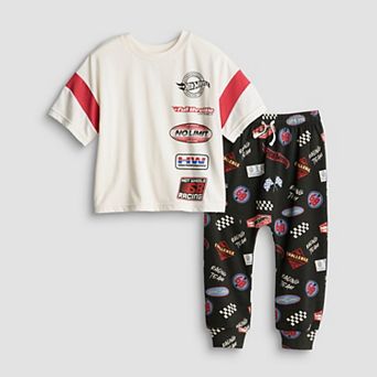 Baby & Toddler Boy Grayson Threads Kids The Label Hot Wheels Short Sleeve T-Shirt & Jogger Pants 2 pc Set