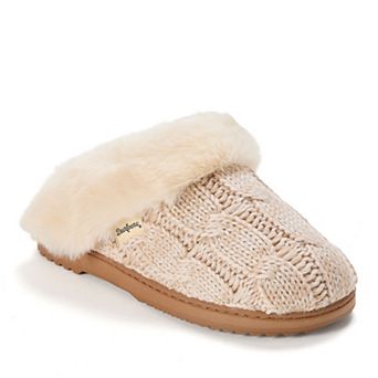 Dearfoams Nicki Women's Cable Knit Scuff Slippers