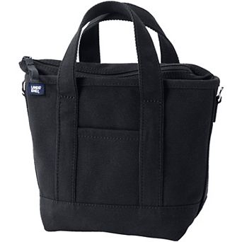 Lands' End Small 3-Pocket Zip Top Canvas Tote Bag