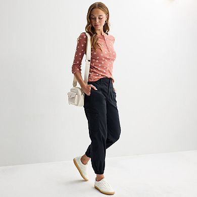 Juniors' SO® Long Sleeve Henley Top