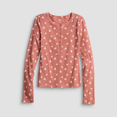 Juniors' SO® Long Sleeve Henley Top