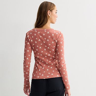 Juniors' SO® Long Sleeve Henley Top