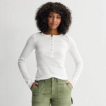 Juniors' SO® Long Sleeve Henley Top