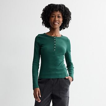 Juniors' SO® Long Sleeve Henley Top