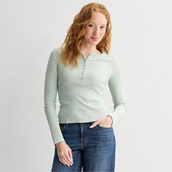 Juniors' SO® Long Sleeve Henley Top