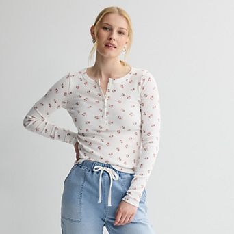 Juniors' SO® Long Sleeve Henley Top