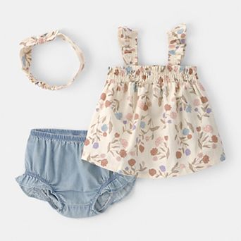Baby Girl Carter's 3 pc Floral Top & Shorts Set