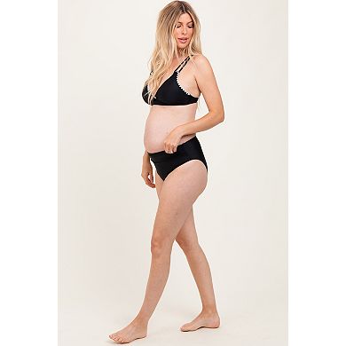 Maternity Crochet Detail Double Strap Bikini Set