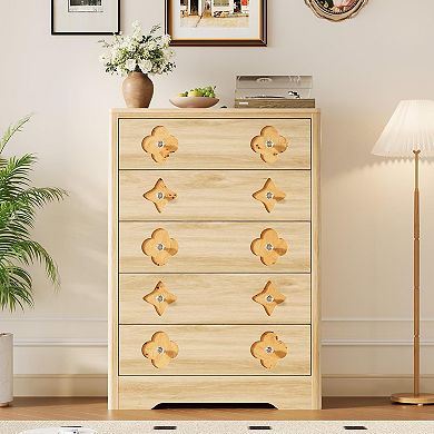 Dresser for Closet w/Decorative Drawer Front Chest with Clothes Storage Cabinet, Drawer Organizer