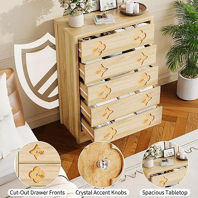 Dresser for Closet w/Decorative Drawer Front Chest with Clothes Storage Cabinet, Drawer Organizer