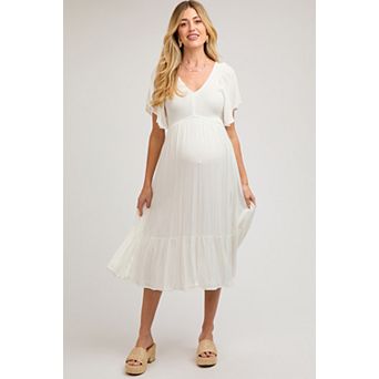 Maternity Smocked Ruffle Dress
