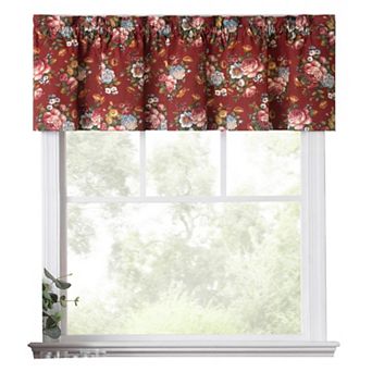 Stylish Medium Scale Poly/Cotton Printed Floral Pattern Rod Pocket Tailored Valance for Windows