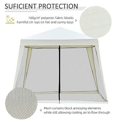 10'x10' Outdoor Camping Tent with Slant Legs & Mesh Sidewalls