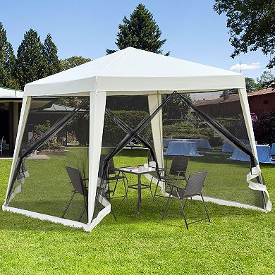 10'x10' Outdoor Camping Tent with Slant Legs & Mesh Sidewalls